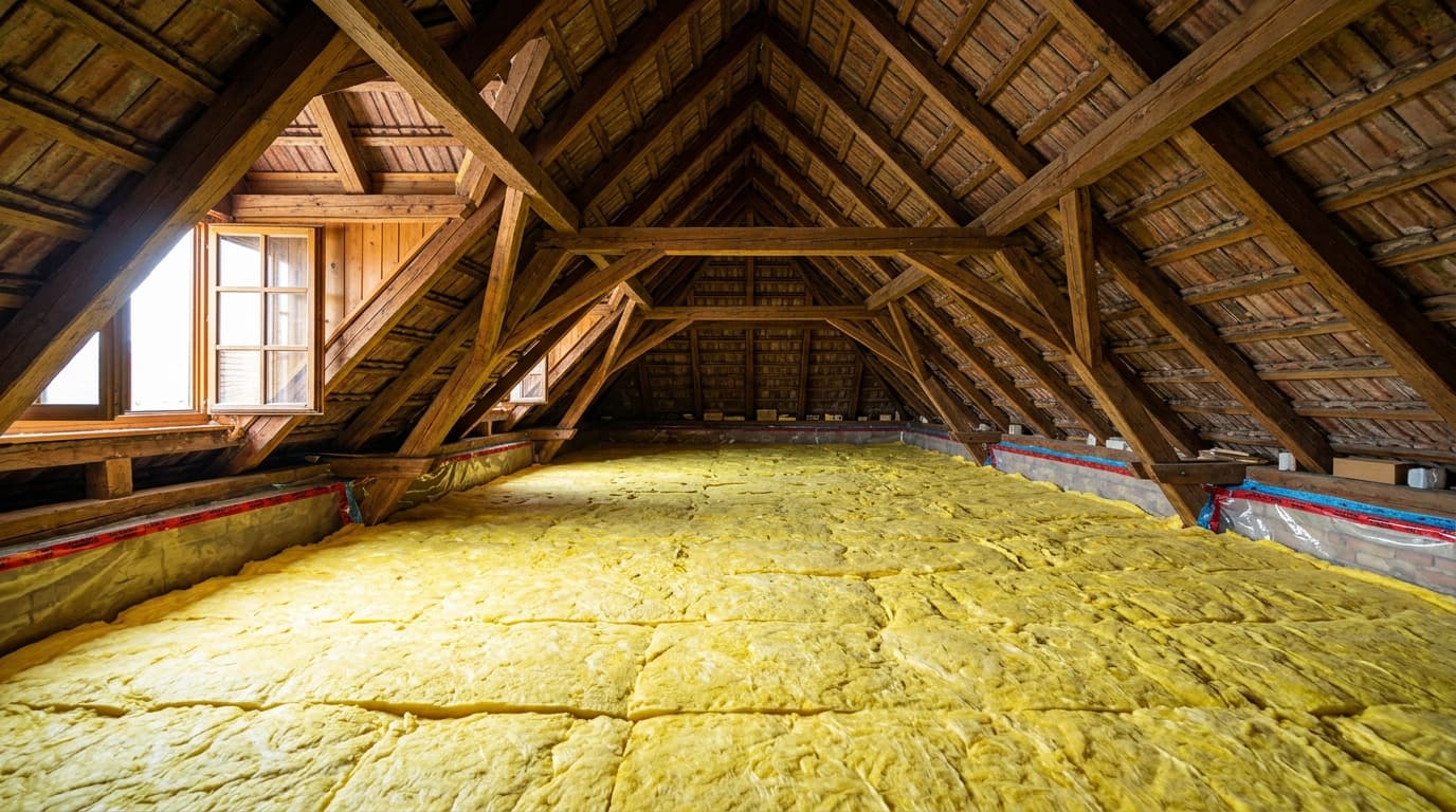 Elkészült padlásfödém szigetelés