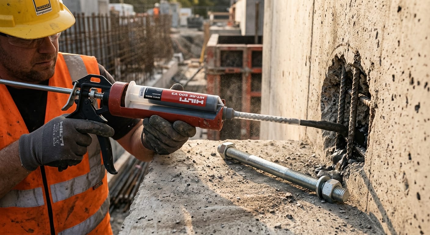 EMS Dübell F.2111 tiszta epoxi kémiai horgony patron szerkezeti rögzítéshez repedezett betonban