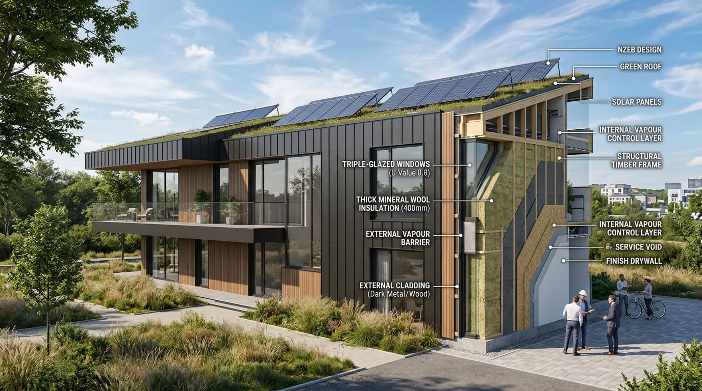 Nullás energetikájú épületek (nZEB): szigetelési követelmények 2026-ban