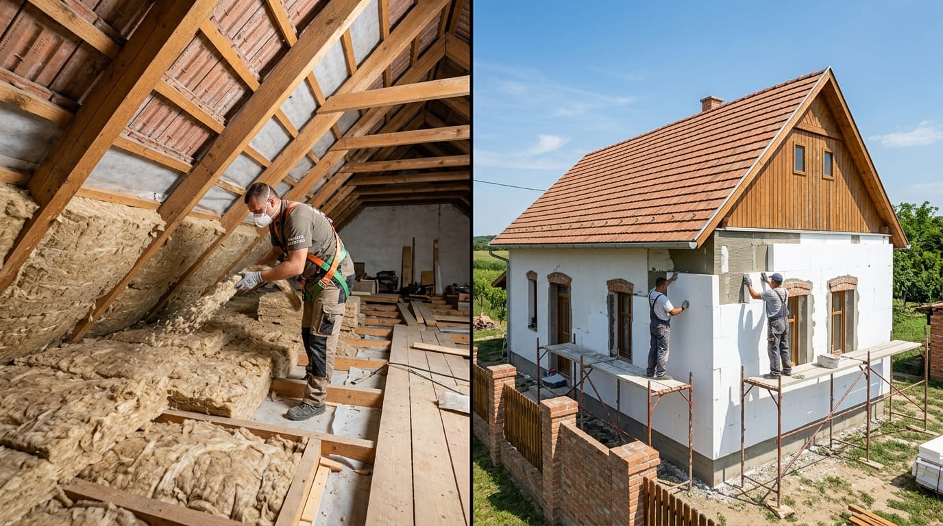 Padlásfödém vagy homlokzatszigetelés? Melyik éri meg jobban 2026-ban?