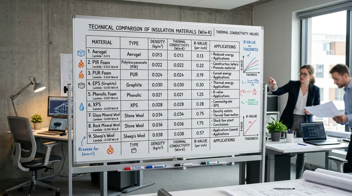 How to choose thermal insulation: lambda values and thickness calculation guide